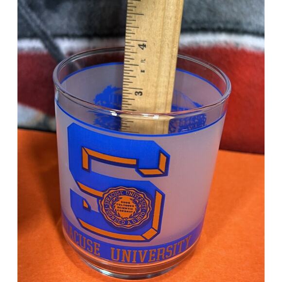 Vintage Syracuse University Carrier Dome Frosted Drinking Glass Cup Mobil‎ - Picture 6 of 6
